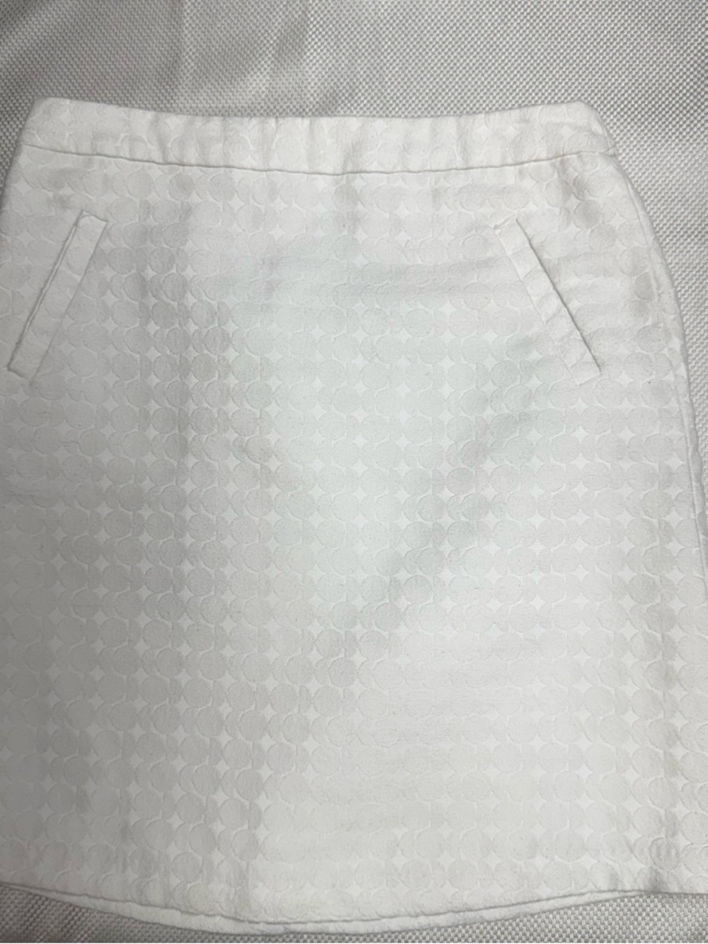 Mario Serrani White Textured Pencil Skirt